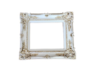 16x20 Vintage Picture Frame, Fancy Baroque Green Frame, French