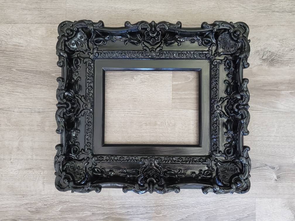 8x10 Black Baroque Picture Frame: Cottage Chic Wall Decor - Etsy