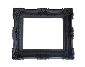 Handmade Matte Black Ornate Frame: Gothic Baroque Picture Frame (20x24)