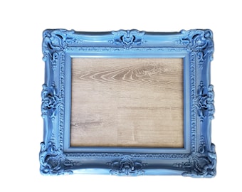 16x20 Blue Picture Frame: Handmade Baroque Cottage Chic Wall Decor