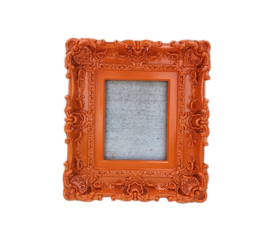 Handmade Orange Baroque Picture Frame: 8.5x11 Art Photo Frame - Etsy