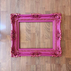 Handmade 11x14 Ornate Pink Baroque Picture Frame