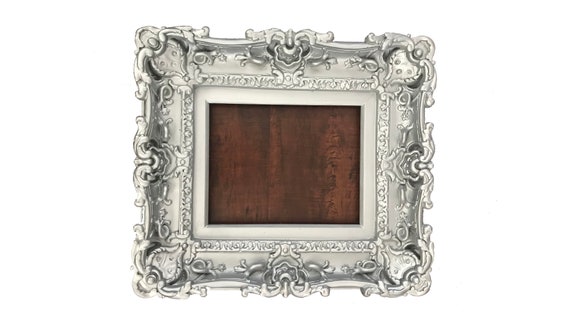 Vintage frame 装飾的な銀色フレームのアート Baroque Silver Picture Frame: Ornate Artwork Photo Frame (8.5x11