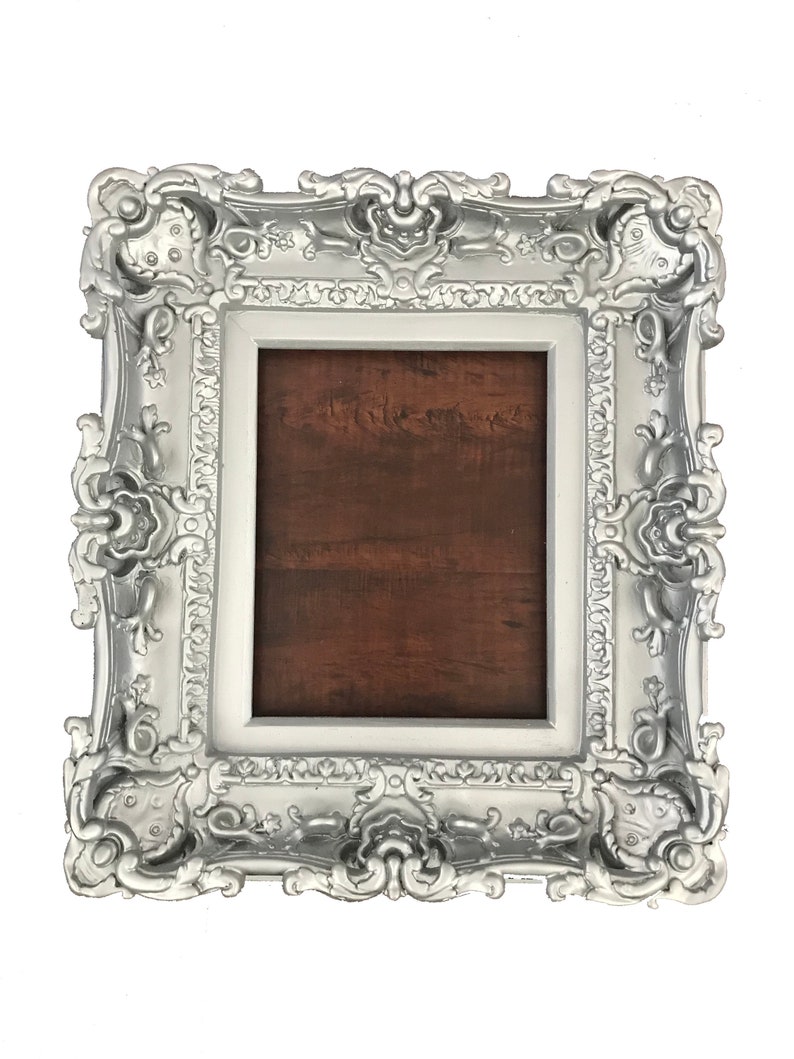 8x10 Silver Frame Style Baroque Frame Picture Frame Art Etsy