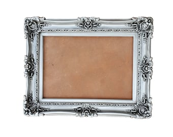 20x24 Vintage Silver Picture Frame: Ornate Baroque Colonial Style