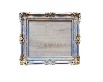 16x20 Shabby Chic Picture Frame: Baroque Blue and Gold Ornate Style