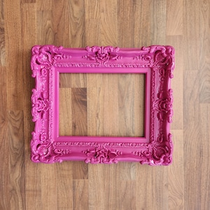 Handmade Ornate Hot Pink Picture Frame: Baroque Style, 12x16