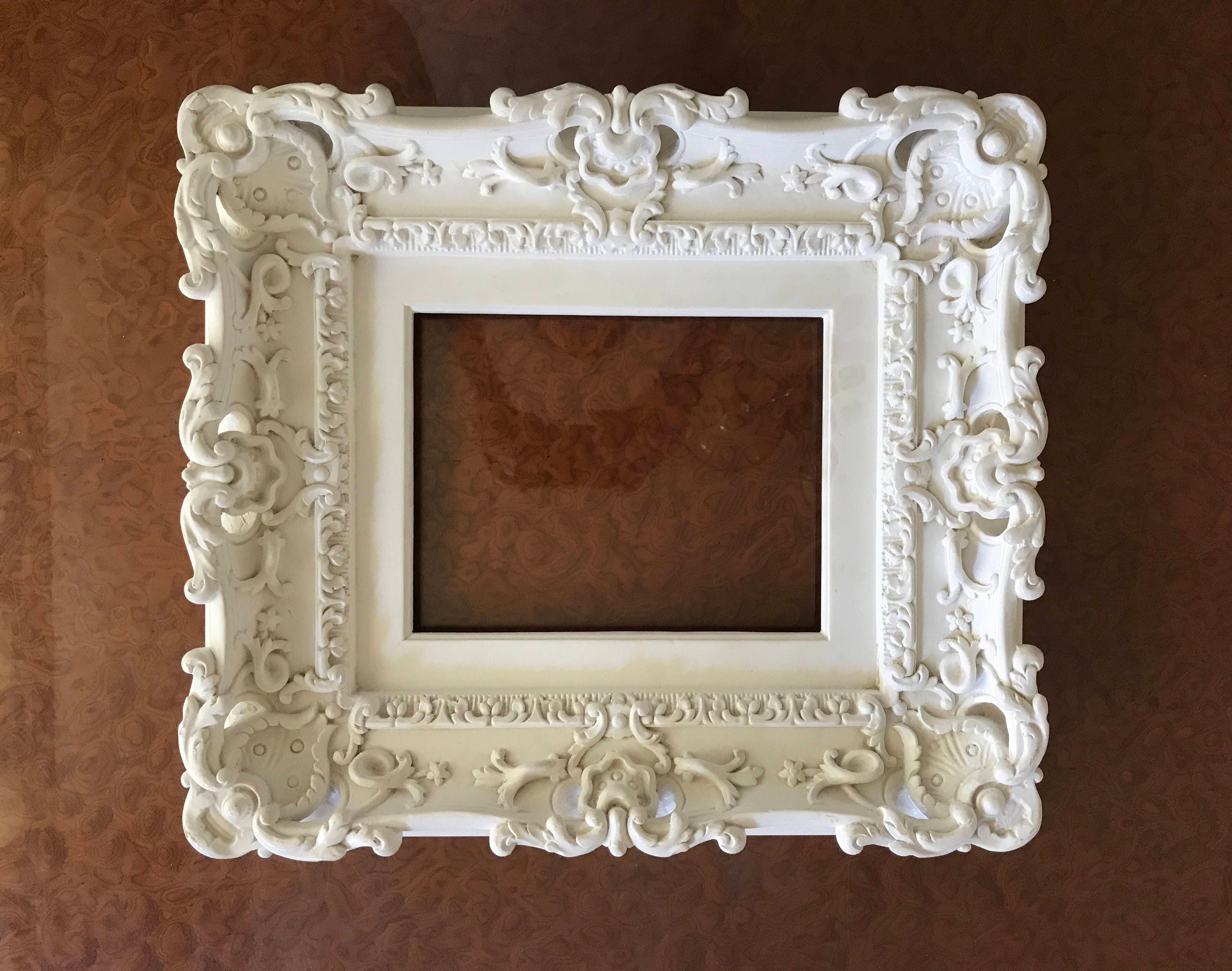 8x10 Shabby Chic White Frame Baroque Cottage Chic Picture Wedding