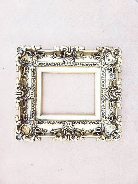 Mirror Gallery Wall of 5 Ornate Open Frames Solid Wood Art Frames Mismatched Gold Empty Picture Frames