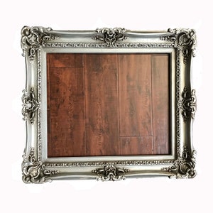 12x16 Vintage Silver Frame, Wall Decorative Mirror, Ornate Picture Frame, Ornate Baroque Frame, Wedding Frame, Fancy Frame, Classic Frame