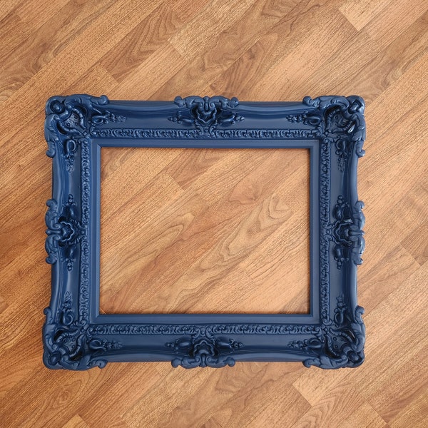 16x20 Blue Picture Frame, Baroque Photo Frame, Ornate Mirror, Modern Frame, Fancy Frame, Original Frame, Decorative Wall Frame, Classic Art