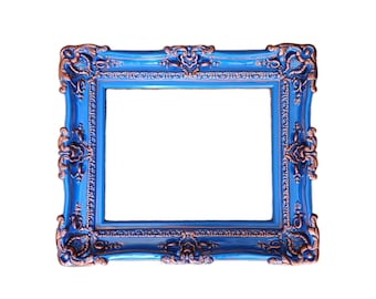 12x16 Blue Photo Frame: Ornate Baroque Style Wall Frame