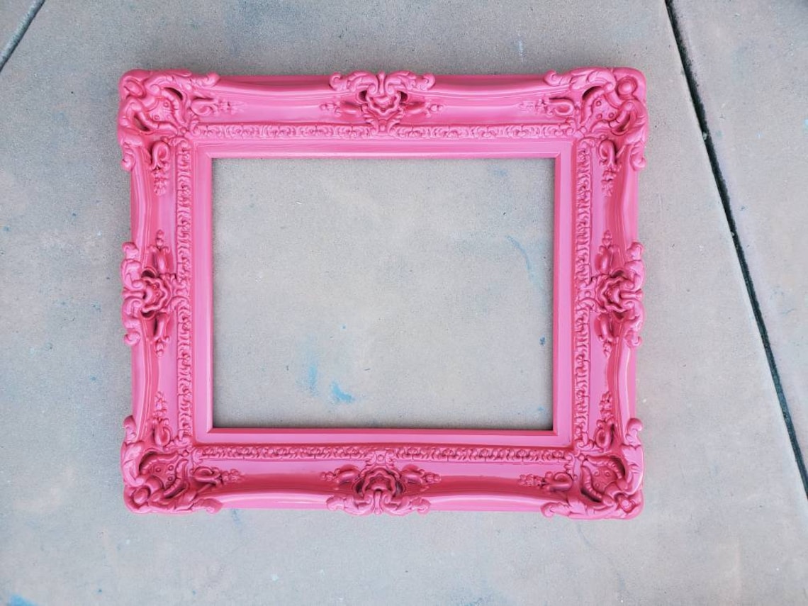 16x20 Hot Pink Ornate Picture Frame Wall Mirror Baroque Etsy
