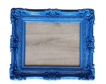Bright Blue Baroque Picture Frame: Ornate Colonial Style, 16x20