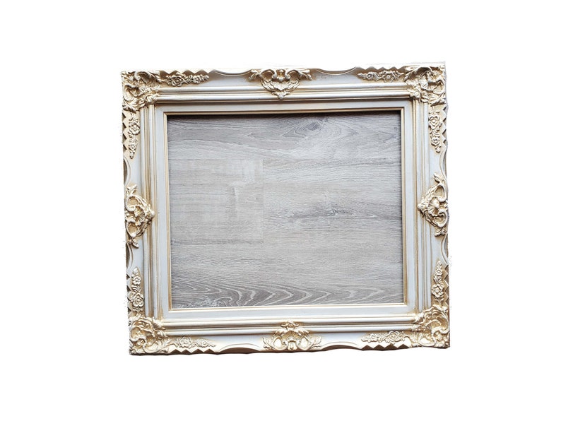 20x24 Distressed Gray Frame, Baroque Picture Frame, Canvas, Painting, Fancy Vintage Shabby Chic Photo Frame, Modern Frame, Classic Frame image 1