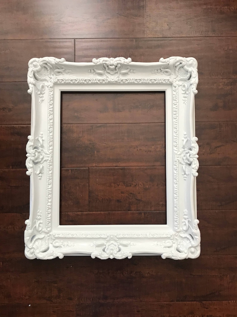 16x20 Wedding White Frame Baroque Mirror Shabby Chic Frame | Etsy
