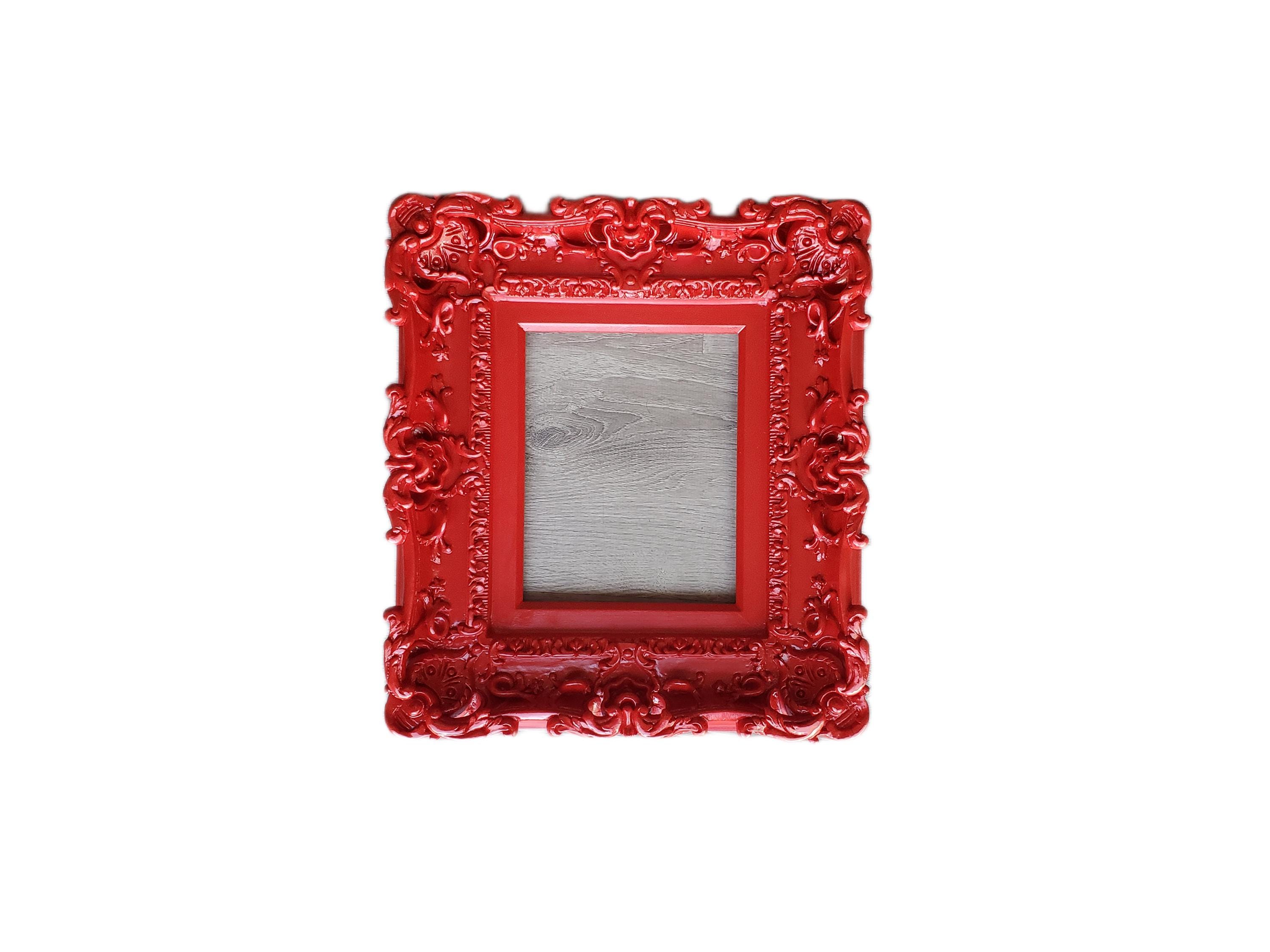 Handmade Red Baroque Picture Frame: Cottage Chic Art, 8.5x11 - Etsy