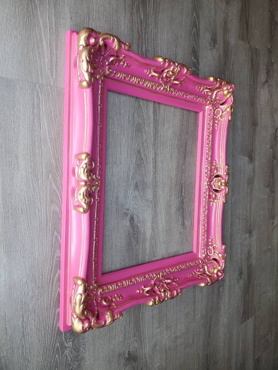 20x24 Hot Pink Photo Frame Wall Ornate Baroque Fancy Frame Artwork Girls Room Ideas Painting Print Photography Shabby Chic Accents Etsy UK