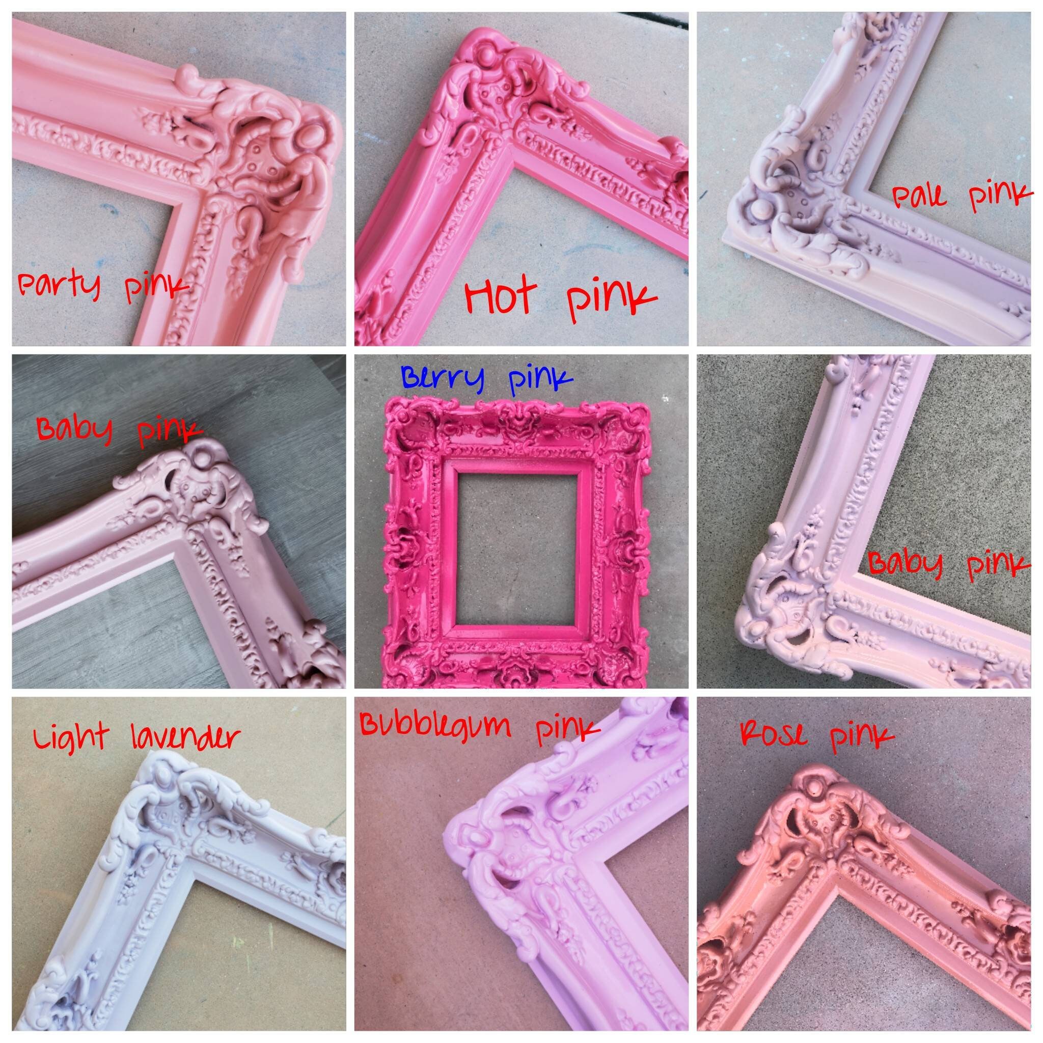 12x16 Pink Frame, Decorative Baroque Wall Picture Frame