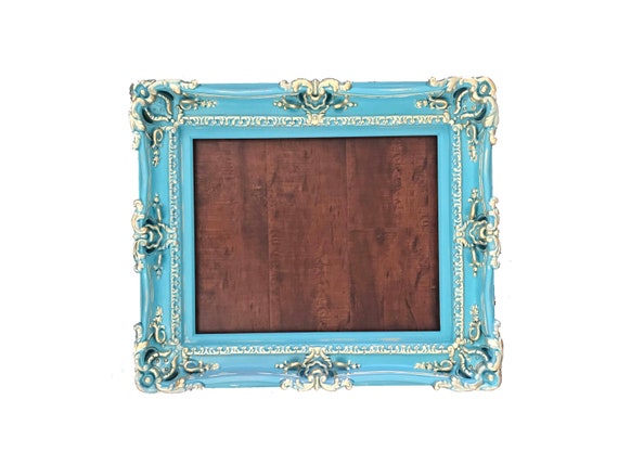 16x20 Shabby Chic Frame, Baroque Turquoise W/gold, Frame for Canvas or Art  Paint, Large Pictures Frames, Cottage Chic Ornate Style 