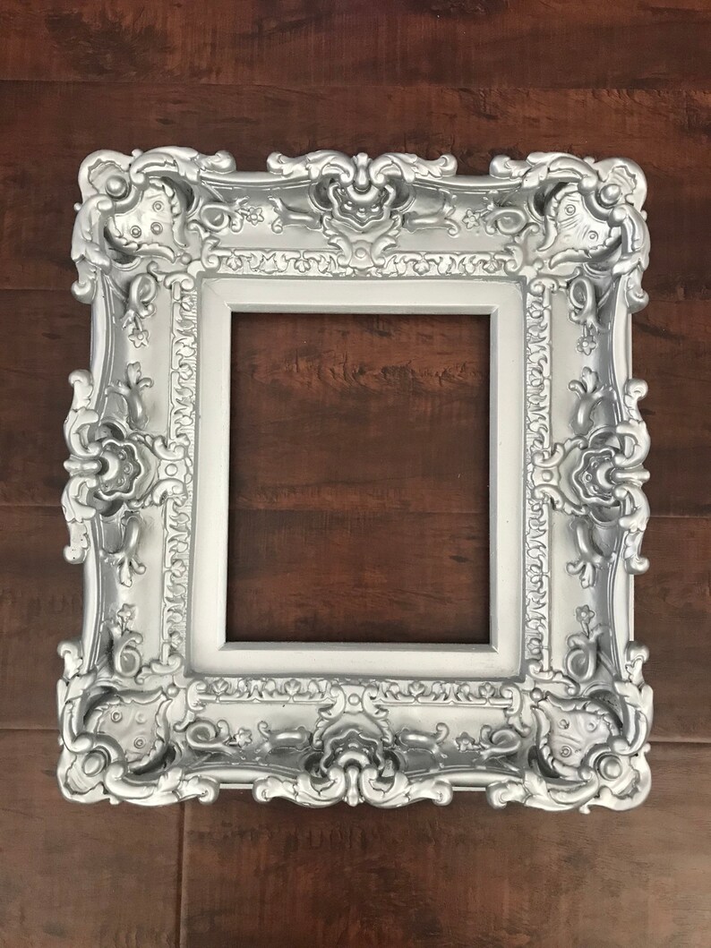 8x10 Silver Frame Style Baroque Frame Picture Frame Art Etsy