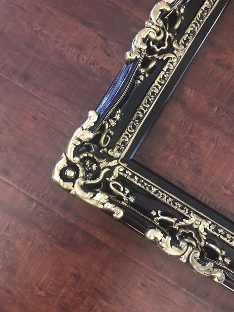 16x20 Large Picture Frame Black Baroque Shabby Chic Frames Etsy