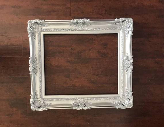 20x24 Silver Picture Frame: Handmade Ornate Baroque Style - Etsy