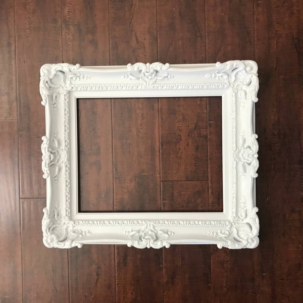 16x20 Wedding White Frame, Baroque Mirror, Shabby Chic Frame, Canvas, Art Paint, Ornate Pictures Frames, Cottage Chic Home Ideas, Artwork