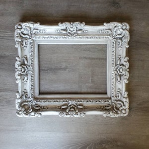 12x16 Vintage Distressed Picture Frame, Baroque Fancy Photo Frame, Canvas, French Ornate Art Print Ideas, Wedding Frame, Shabby Chic Frame