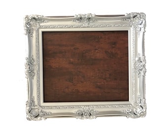20x24 Silver Picture Frame: Handmade Ornate Baroque Style