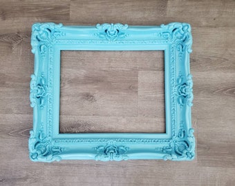 20x24 Aqua Blue Ornate Baroque Picture Frame: Handmade Wall Art
