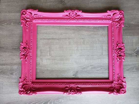 ❣️プリザービングピクチャーフレーム❣️ Handmade 20x24 Diva Pink Baroque Picture Frame: Ornate Wall Decor