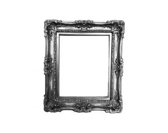 Handmade Distressed Silver Baroque Frame: Ornate Wedding Photo Frame (16x20)