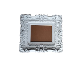 Shabby Chic White Photo Frame: Baroque Cottage Decor, 8x10
