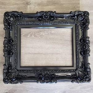 Handmade Black Baroque Frame: Ornate Wall Art, 11x14