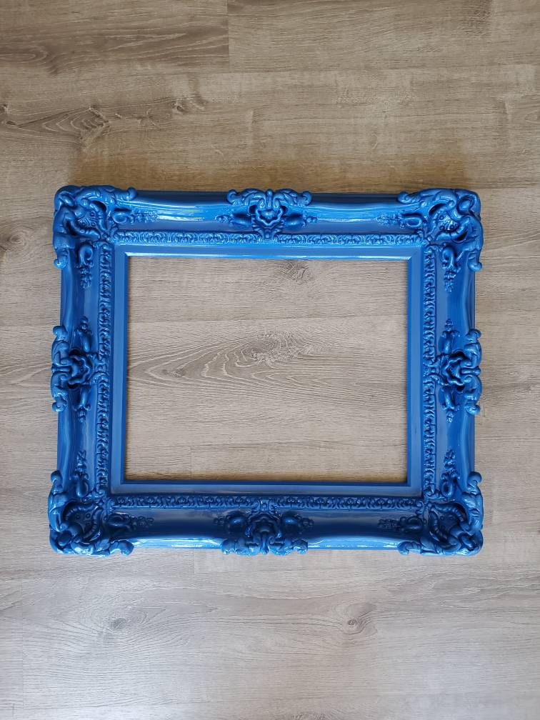 20x24 Blue Picture Frame Ornate Wall Baroque Frame Photograph Frame Art Frame Painting Artwork Home Decor Ideas Colorful Accents Etsy UK