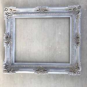 20x24 Vintage Picture Frame, Distressed Grey Photo Frame, Shabby Chic Frame, Old Style, Baroque French Ornate Frame, Fancy Original Frame