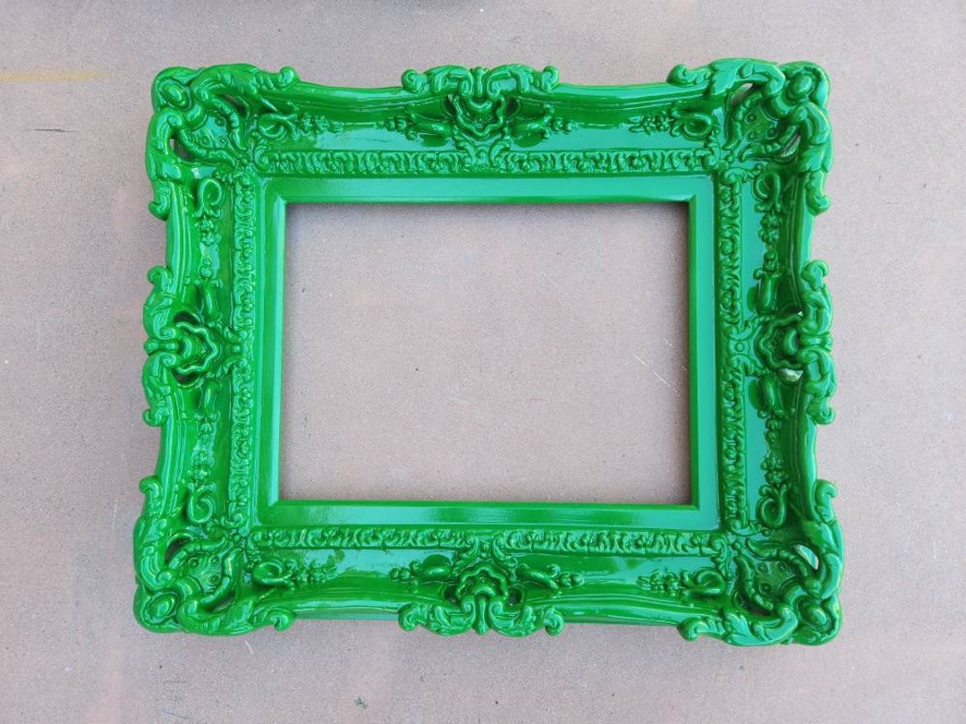 12x16-ornate-green-frame-colorful-chic-wall-frame-for-canvas-etsy