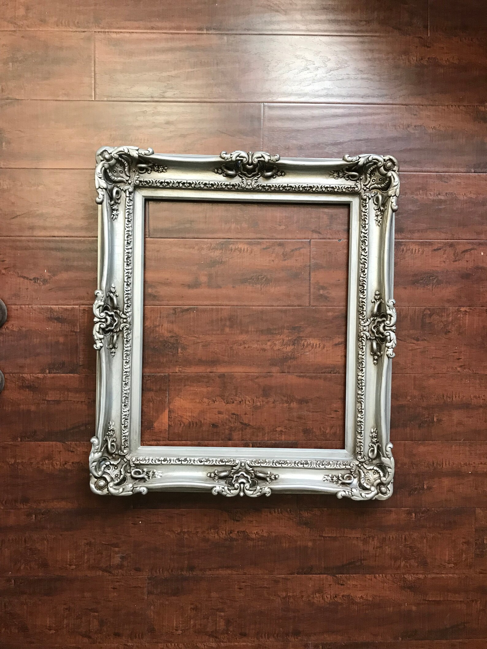 12x16 Vintage Silver Frame Wall Decorative Mirror Ornate Etsy