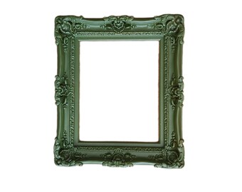 16x20 Handmade Baroque Picture Frame, Antique Green with Gold