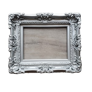 12x16 Matte Silver Picture Frame, Fancy Frame, Original Baroque Ornate Wall Photo Frame, Decorative Frame, Classic Frame, Modern Frame, Gift