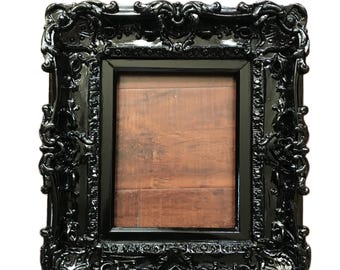 8x10 Black Baroque Picture Frame: Handmade Ornate Wall Art