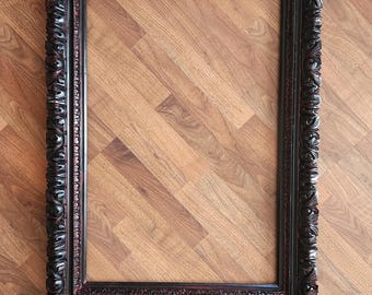 Handmade Black Baroque Picture Frame 24x36: Ornate Wall Decor