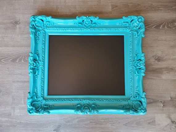 16x20 Ornate Baroque Turquoise Photo Frame, Artwork Canvas, Art
