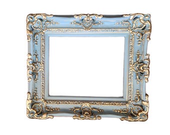 16x20 Vintage Picture Frame, Fancy Baroque Green Frame, French