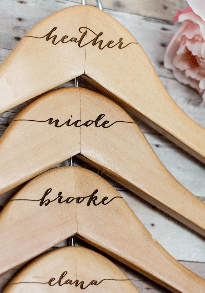 11 Personalized Bridesmaid Hangers Name Hanger Engraved Etsy