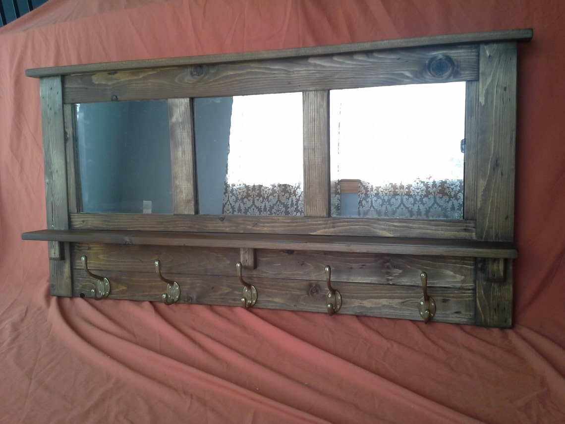 Coat rack wall coat rack mirrored coat rack rustic coat Etsy