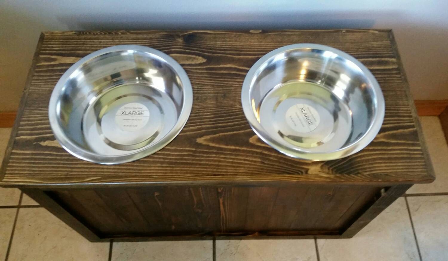 Raised Dog Feeder With Storage Great Dane Dog Feeder XL Dog Etsy