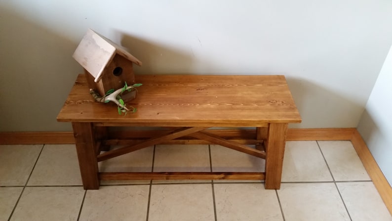 Bench, wood bench, Rustic becnh, rustic entryway bench, Farmhouse Bench, Rustic wood dining bench image 5