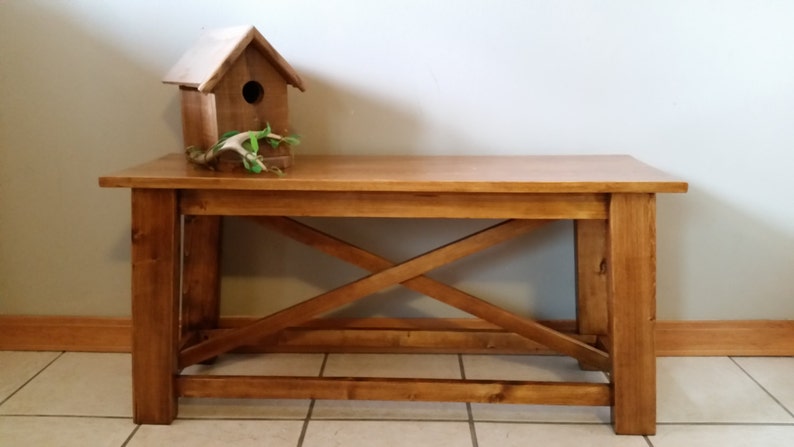 Bench, wood bench, Rustic becnh, rustic entryway bench, Farmhouse Bench, Rustic wood dining bench image 1